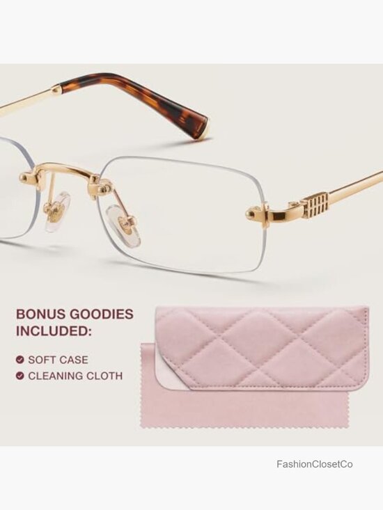 Rimless Reading Glasses with Blue Light Protection for Women main image 4